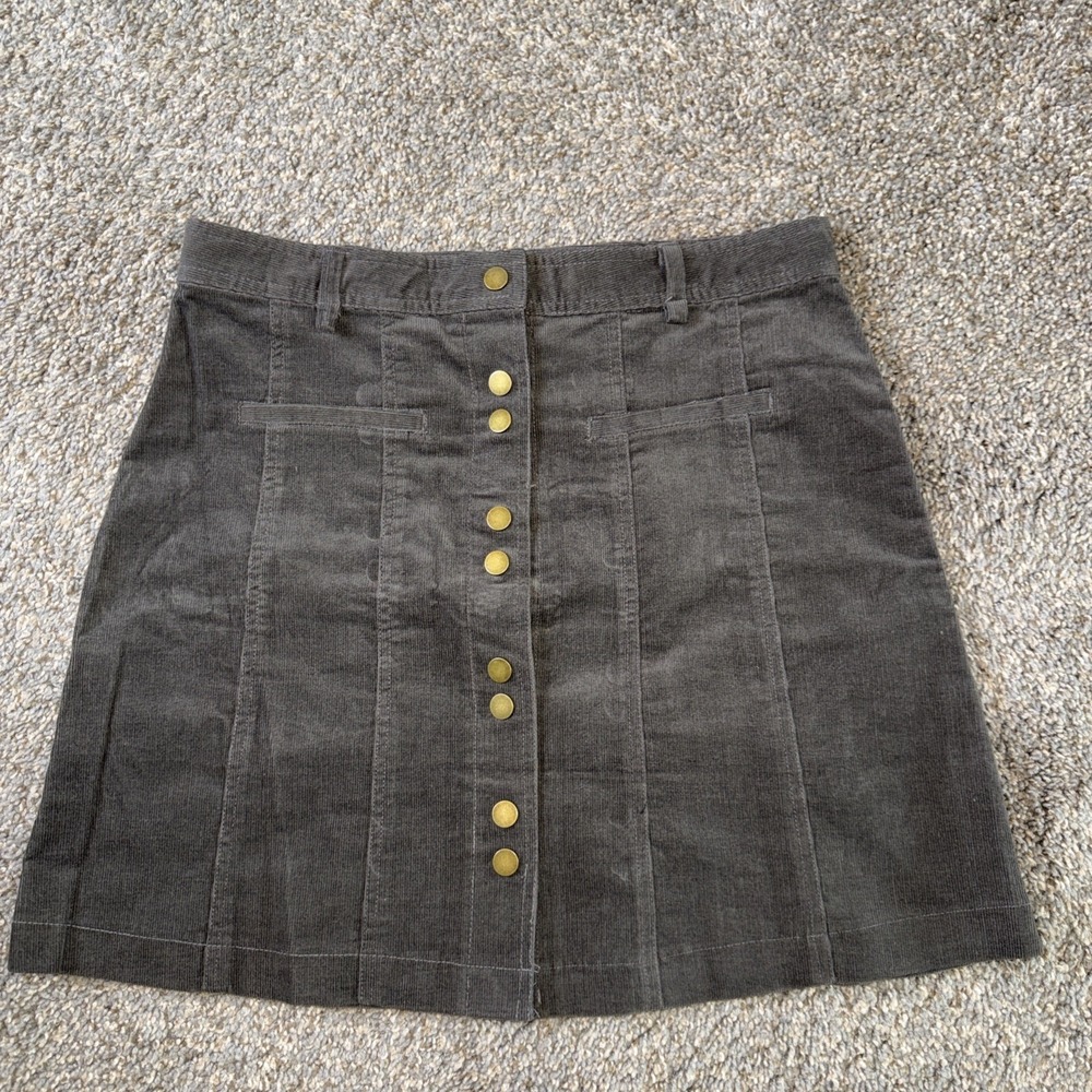 Very J Mini‎ Skirt Corduroy Gray Size M E0053